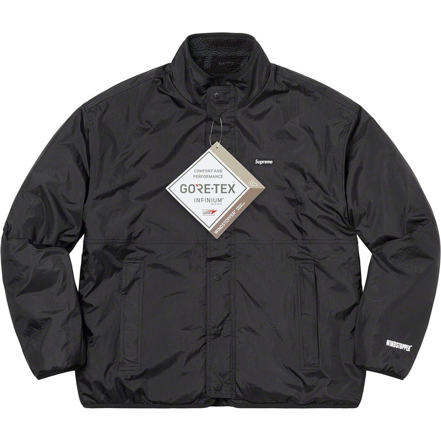 Details on Geo Reversible WINDSTOPPER Fleece Jacket Black from fall winter 2022 (Price is $238)