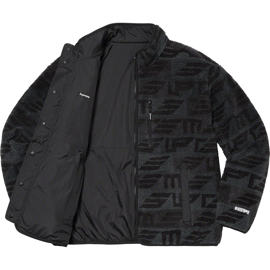 Details on Geo Reversible WINDSTOPPER Fleece Jacket Black from fall winter
                                                    2022 (Price is $238)