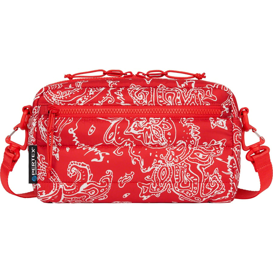 Details on Puffer Side Bag Red Paisley from fall winter
                                                    2022 (Price is $58)