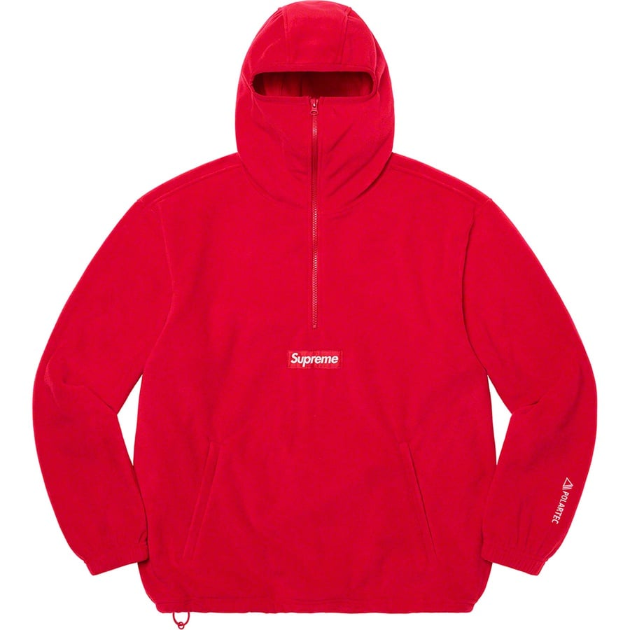 Details on Polartec Facemask Half Zip Pullover Red from fall winter
                                                    2022 (Price is $148)