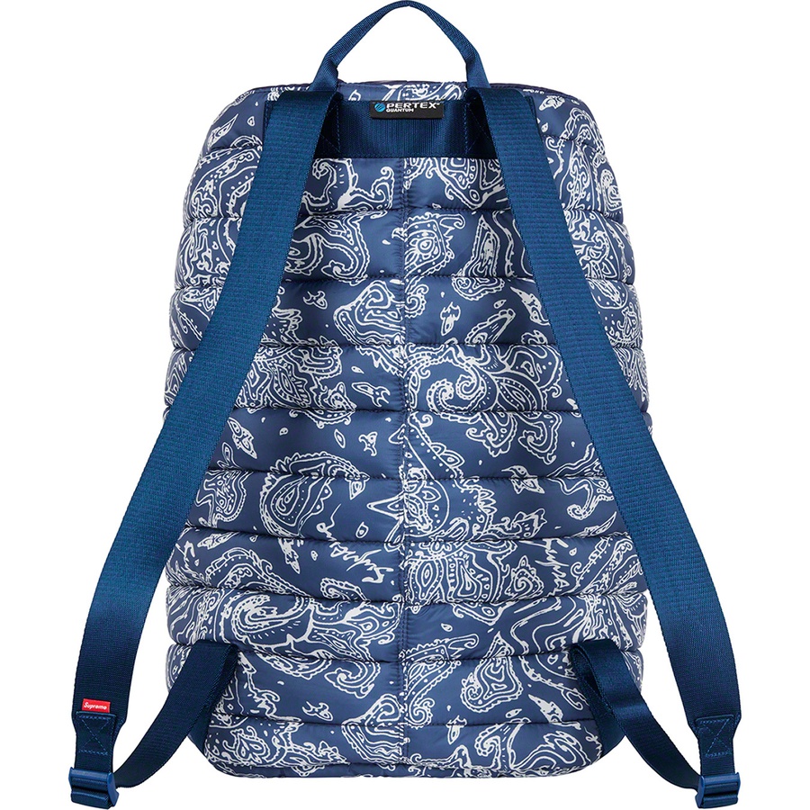 Details on Puffer Backpack Blue Paisley from fall winter
                                                    2022 (Price is $128)