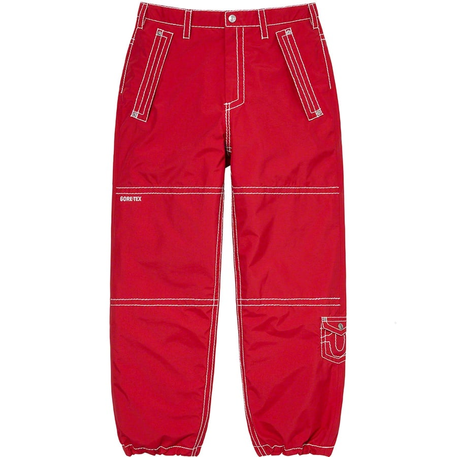 Details on Supreme True Religion GORE-TEX Pant Red from fall winter
                                                    2022 (Price is $298)