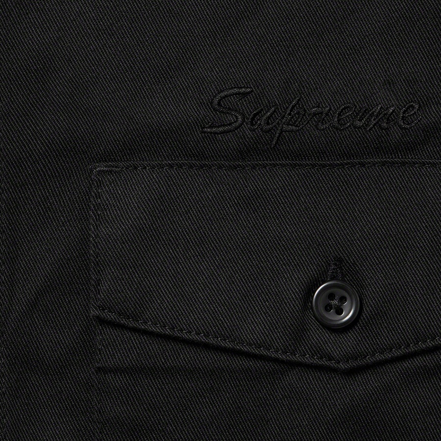 Details on Raymond Pettibon Work Shirt Black from fall winter
                                                    2022 (Price is $148)