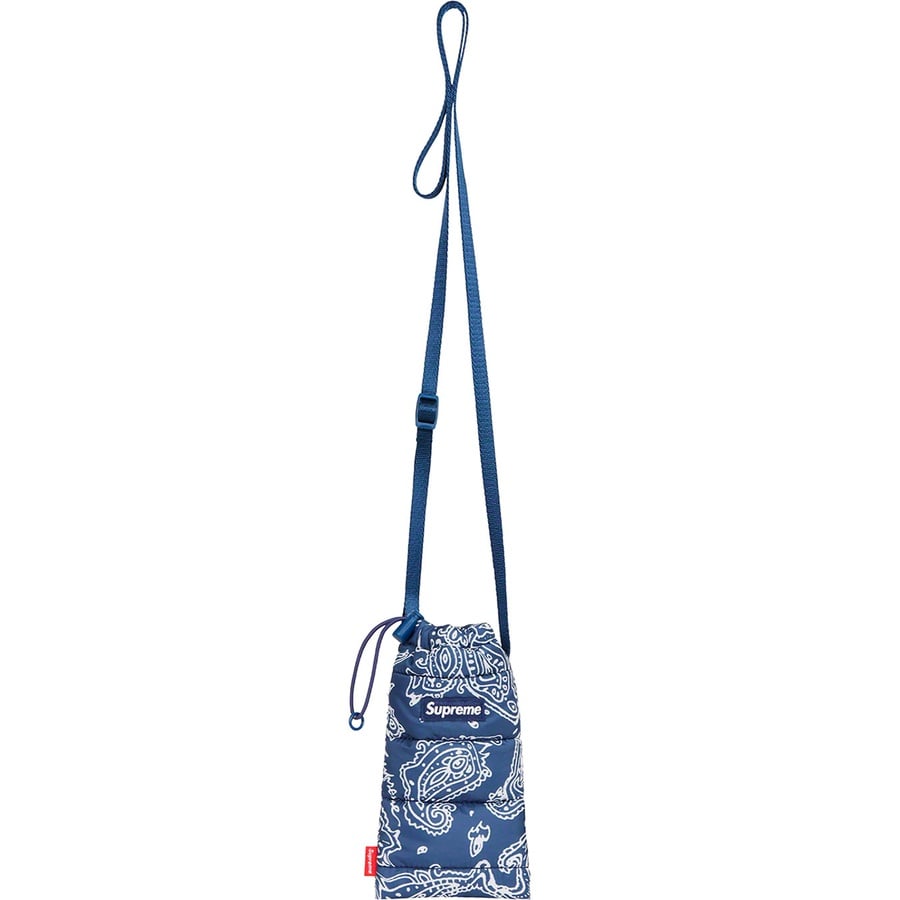 Supreme Puffer Neck Pouch (FW22) - Blue Paisley - $30