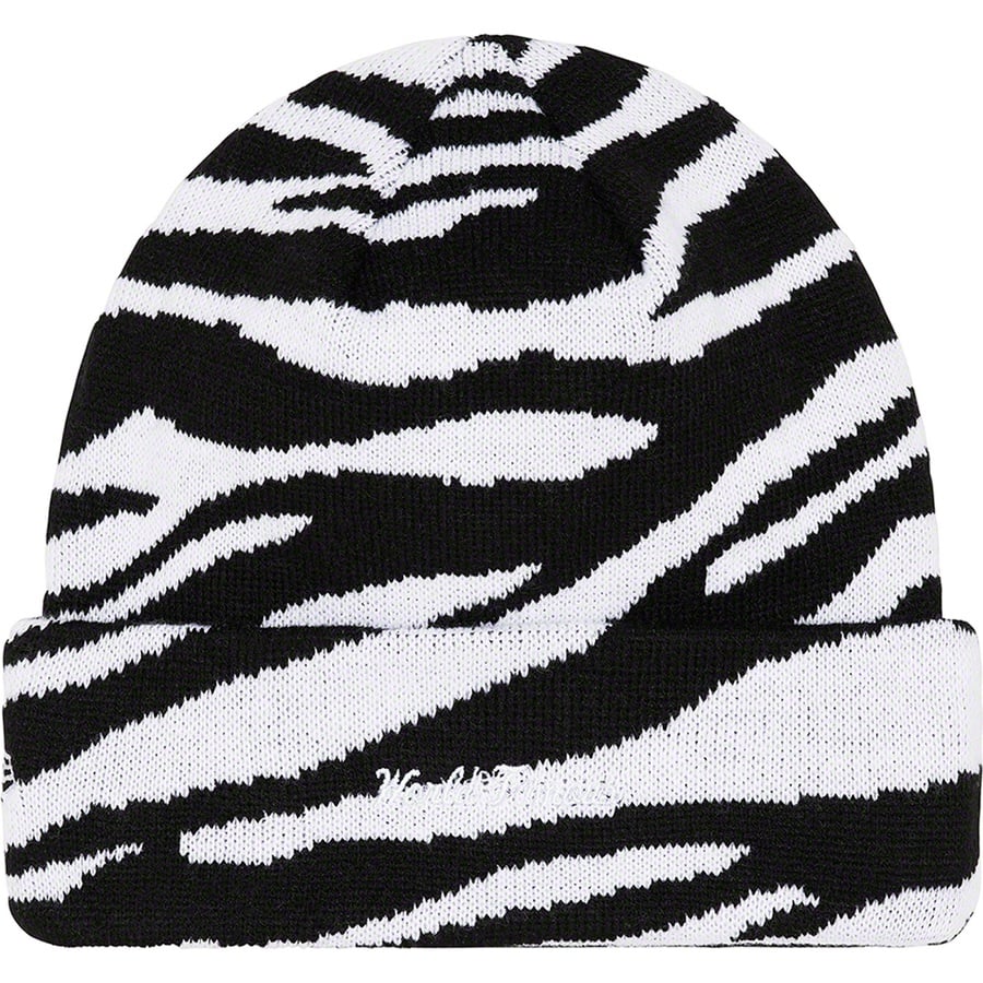 Details on New Era Box Logo Beanie Zebra from fall winter
                                                    2022 (Price is $40)