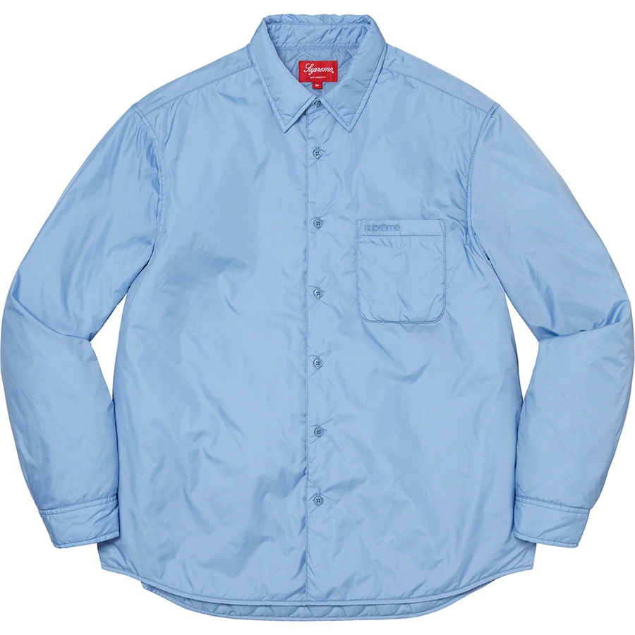 Details on Nylon Filled Shirt Slate Blue from fall winter
                                                    2022 (Price is $148)