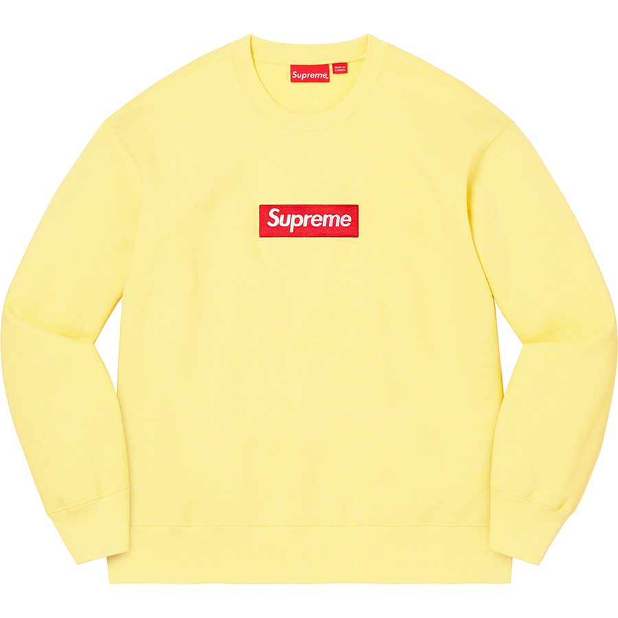 Details on Box Logo Crewneck Pale Yellow from fall winter 2022 (Price is $158)