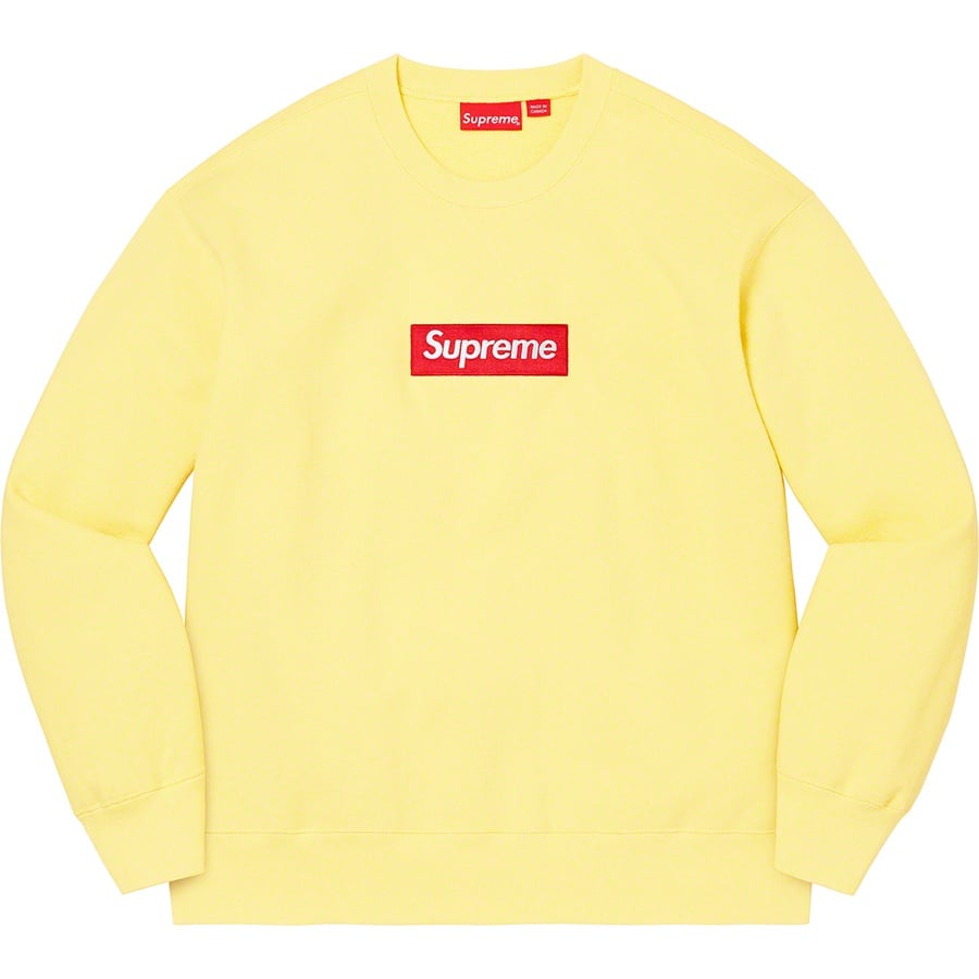 Details on Box Logo Crewneck Pale Yellow from fall winter
                                                    2022 (Price is $158)