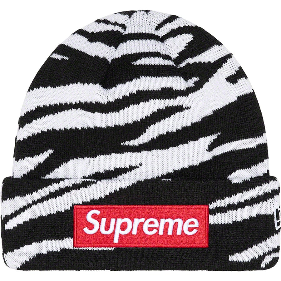 Details on New Era Box Logo Beanie Zebra from fall winter
                                                    2022 (Price is $40)