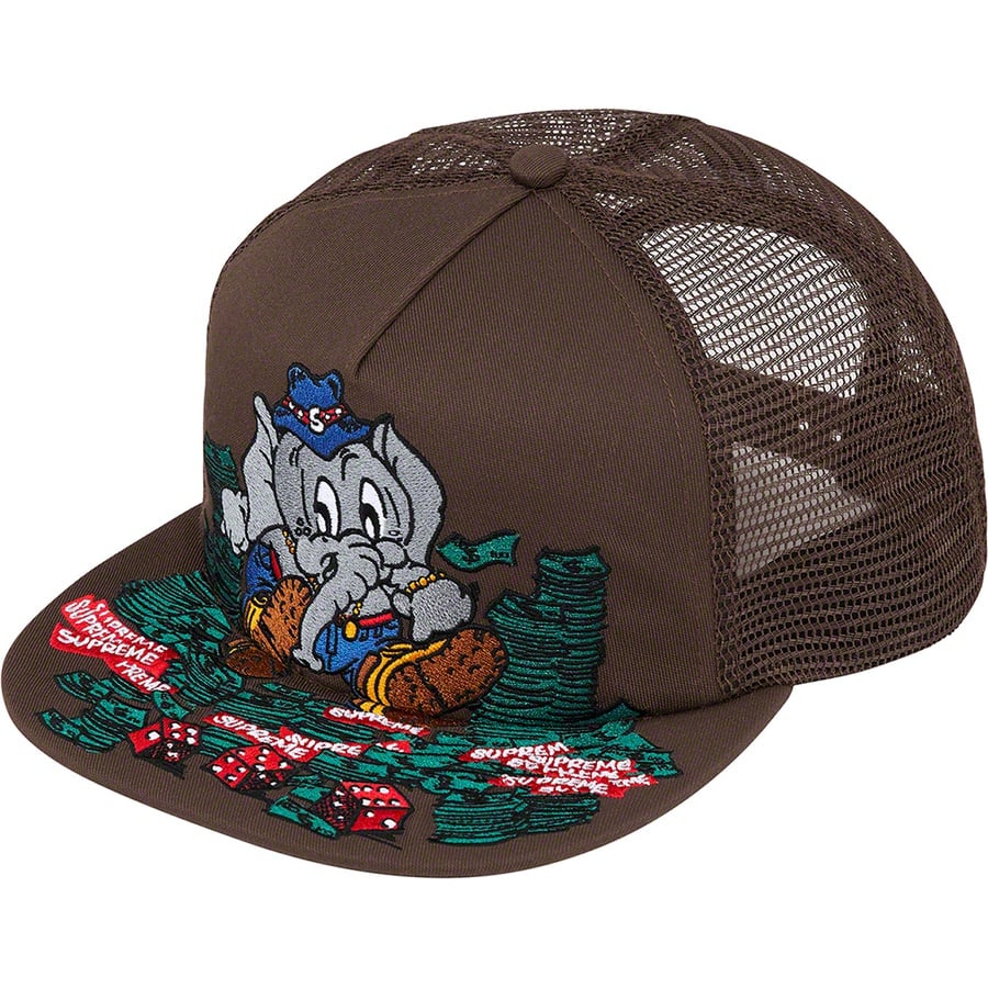 Details on Elephant Mesh Back 5-Panel Brown from fall winter
                                                    2022 (Price is $48)