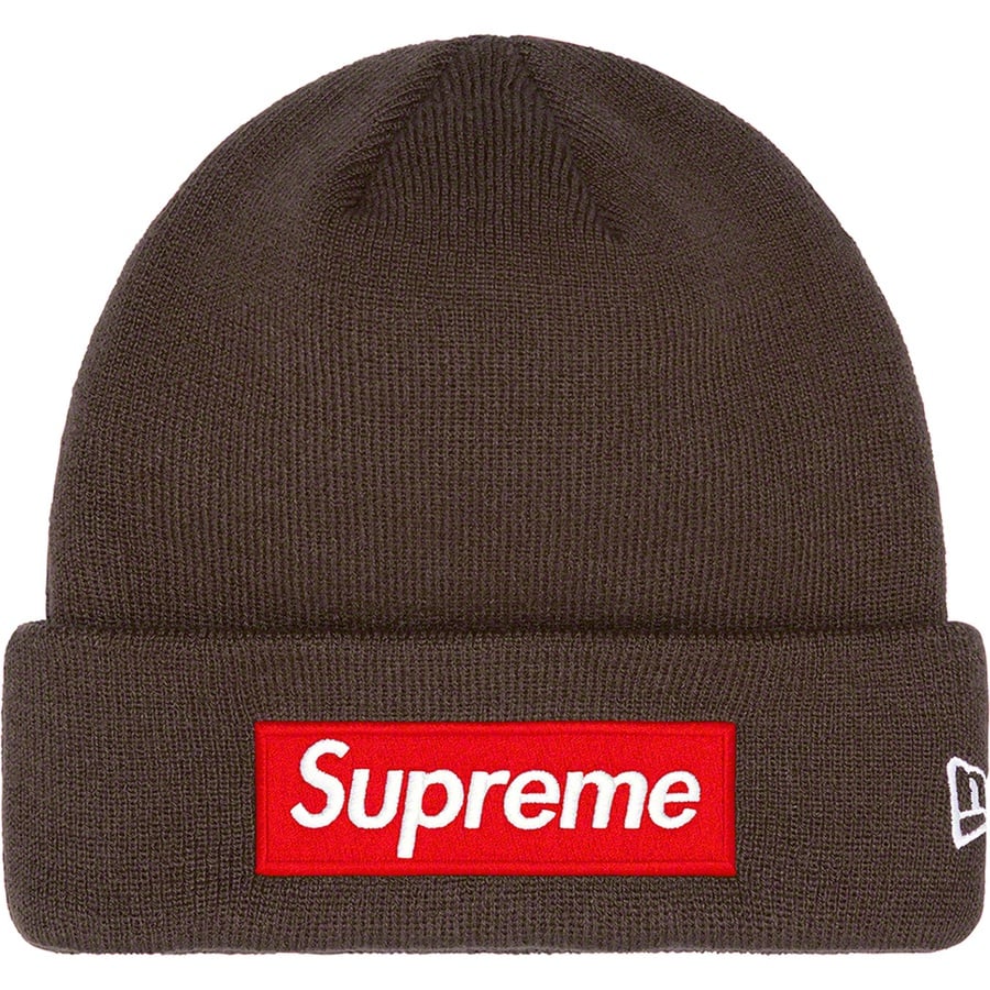 Details on New Era Box Logo Beanie Brown from fall winter
                                                    2022 (Price is $40)