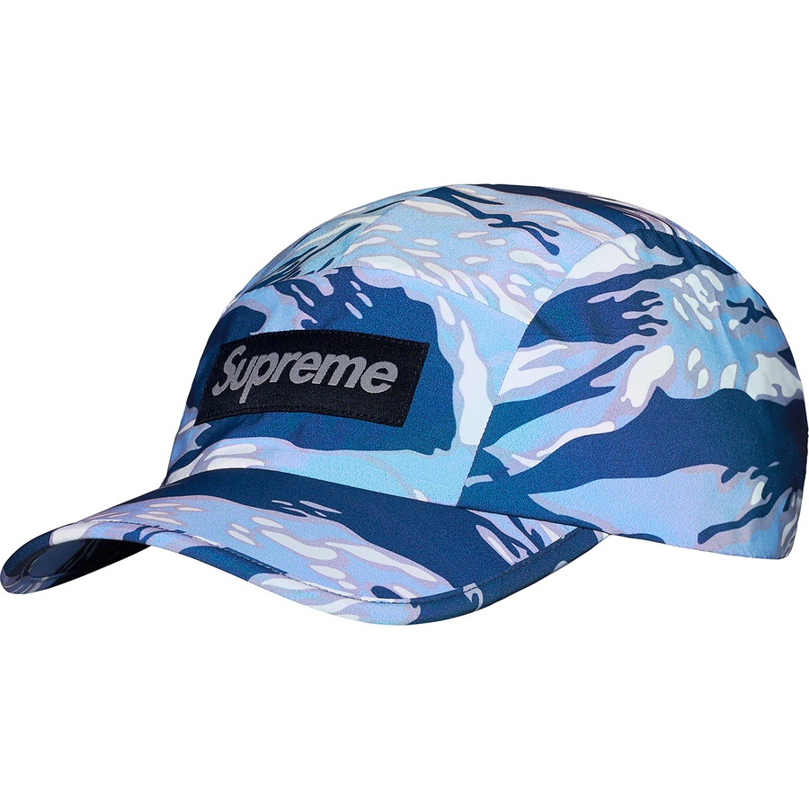 Details on Tiger Camo Reflective Camp Cap Blue from fall winter 2022 (Price is $58)
