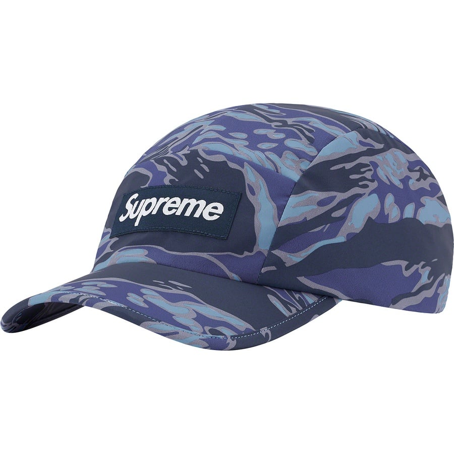 Details on Tiger Camo Reflective Camp Cap Blue from fall winter 2022 (Price is $58)