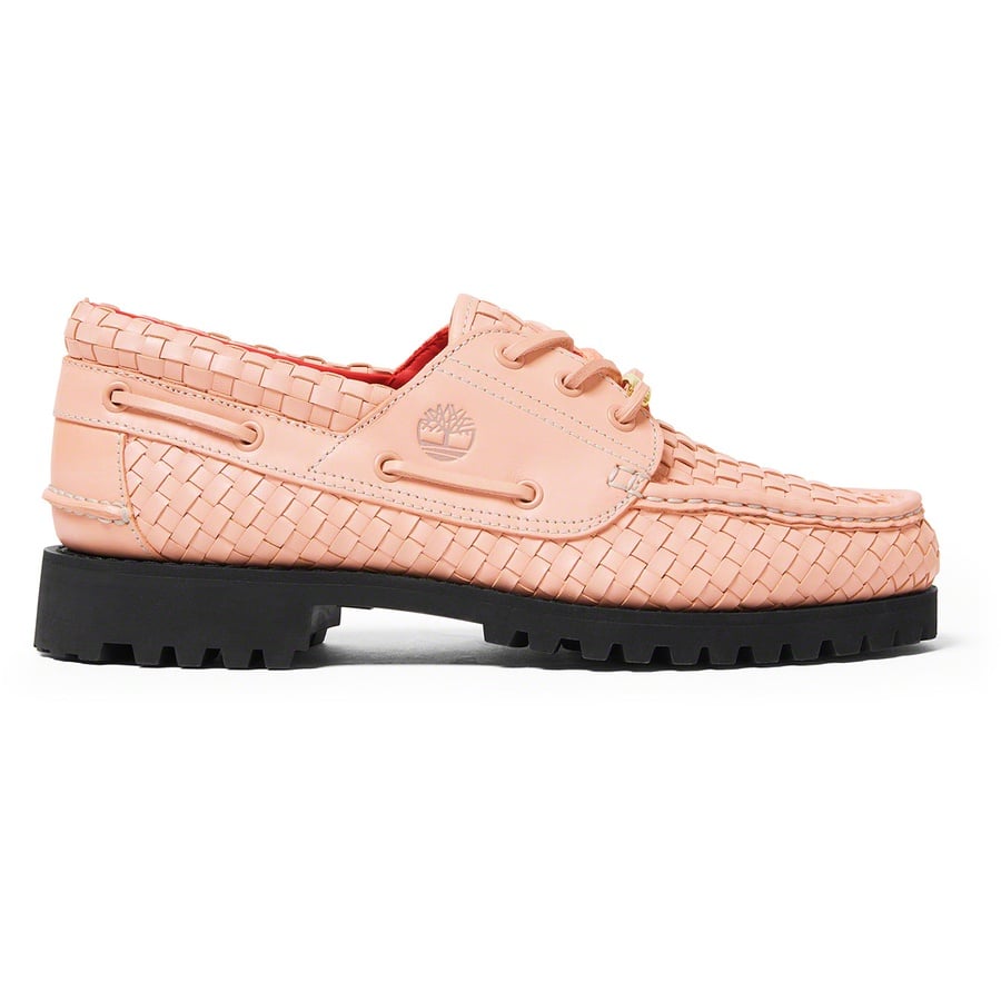 Details on Supreme Timberland Woven 3-Eye Lug Shoe Pink from fall winter
                                                    2022 (Price is $198)