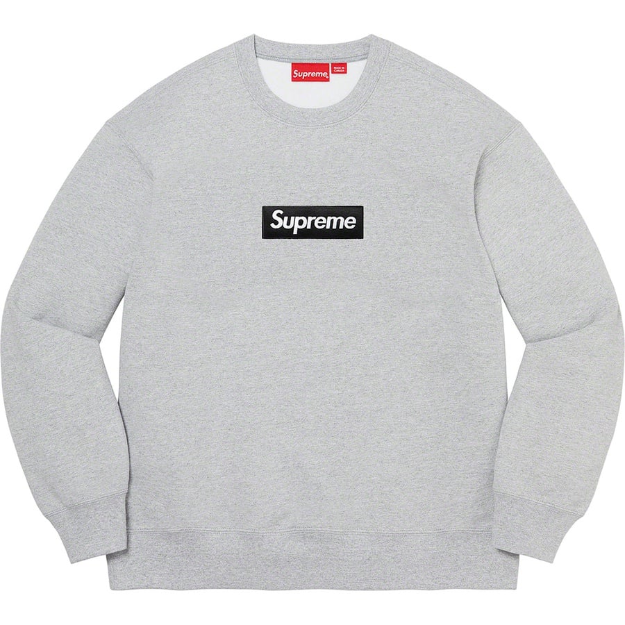 Details on Box Logo Crewneck Heather Grey from fall winter
                                                    2022 (Price is $158)