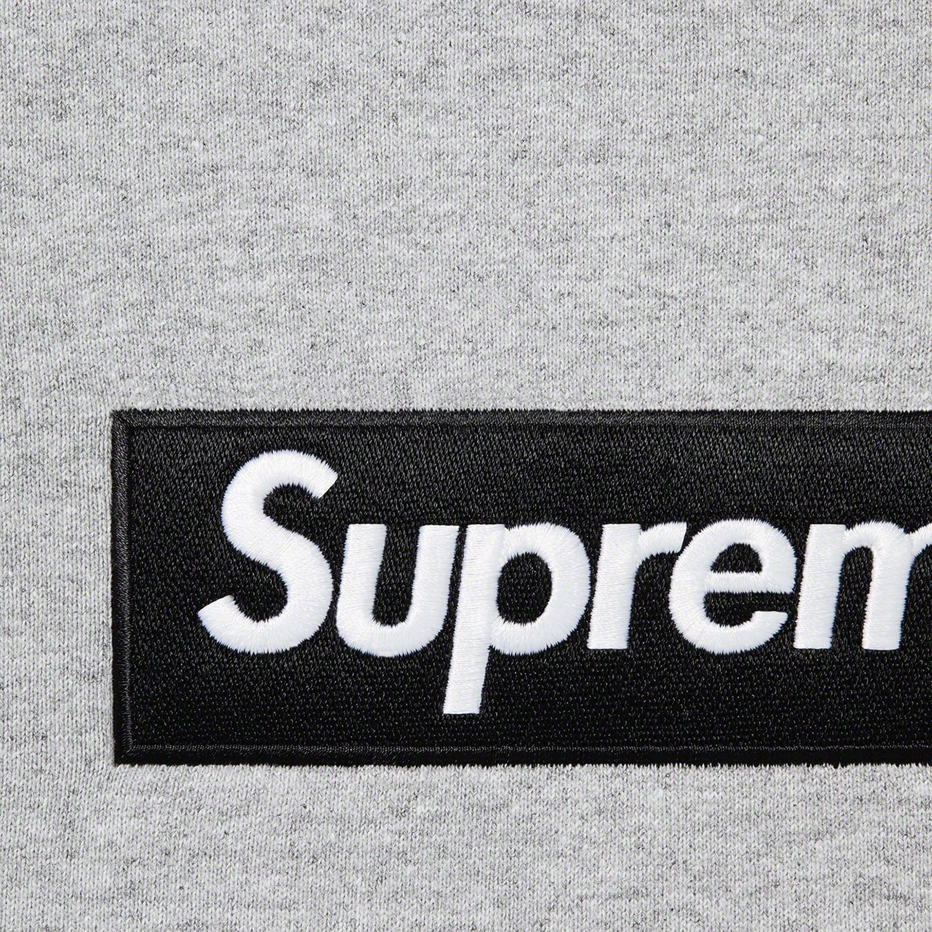 Supreme Box Logo Crewneck (Blue) Heavyweight crossgrain brushed-back fleece  with embroidered logo on chest.