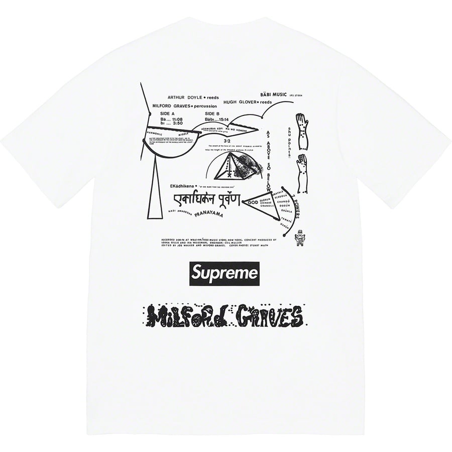 Details on Milford Graves Tee White from fall winter
                                                    2022 (Price is $44)