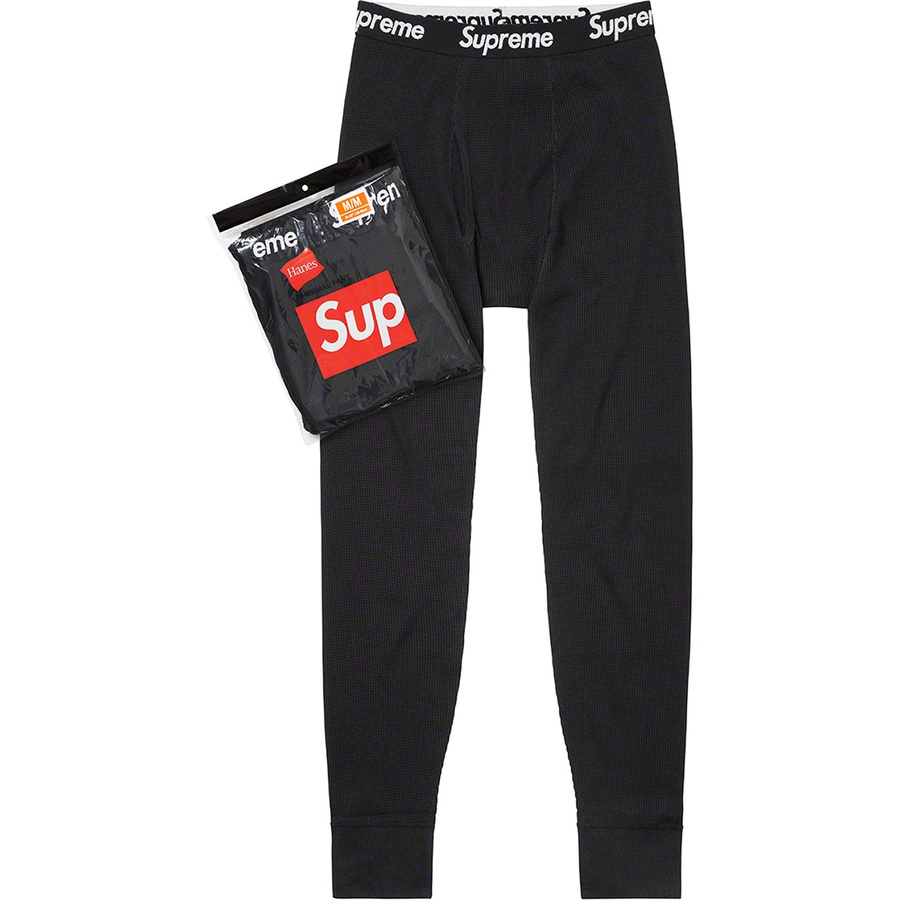 Details on Supreme Hanes Thermal Pant (1 Pack) Black from fall winter
                                                    2022 (Price is $30)
