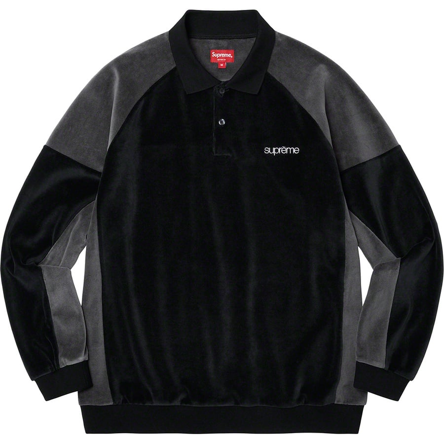 Supreme Patchwork Velour L/S Polo  XL