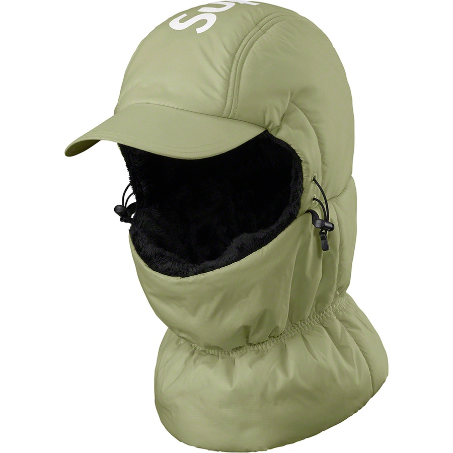 Details on Cordura Puffer Balaclava Light Olive from fall winter 2022 (Price is $88)