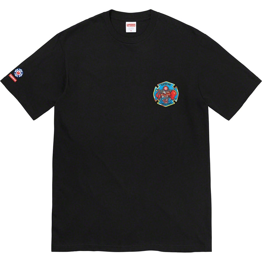 Supreme FDNY Engine 9 Tee (FW22) - Black - $48