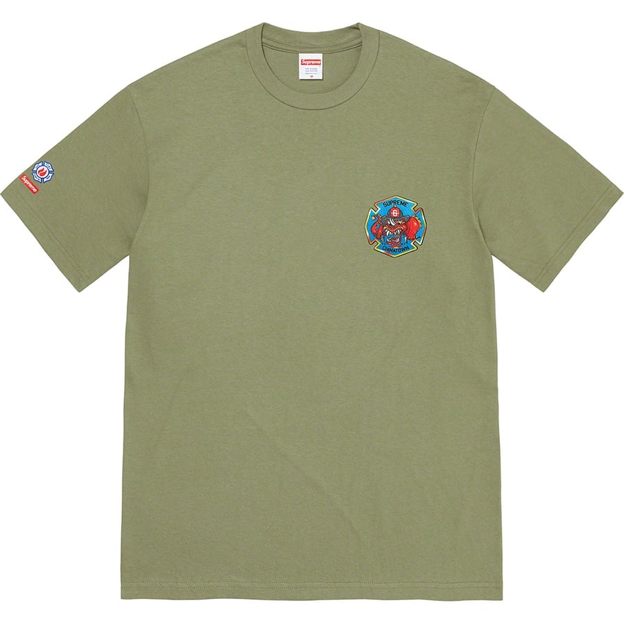 Details on FDNY Engine 9 Tee Light Olive from fall winter
                                                    2022 (Price is $48)