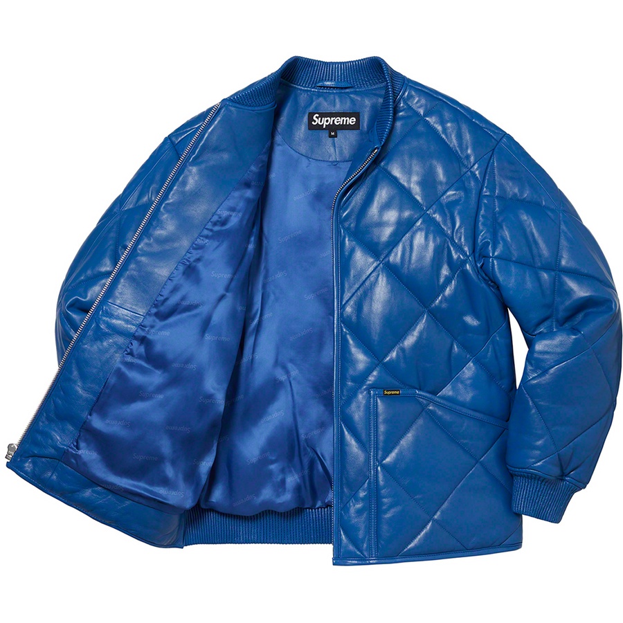 Details on Quilted Leather Work Jacket Royal from fall winter
                                                    2022 (Price is $598)