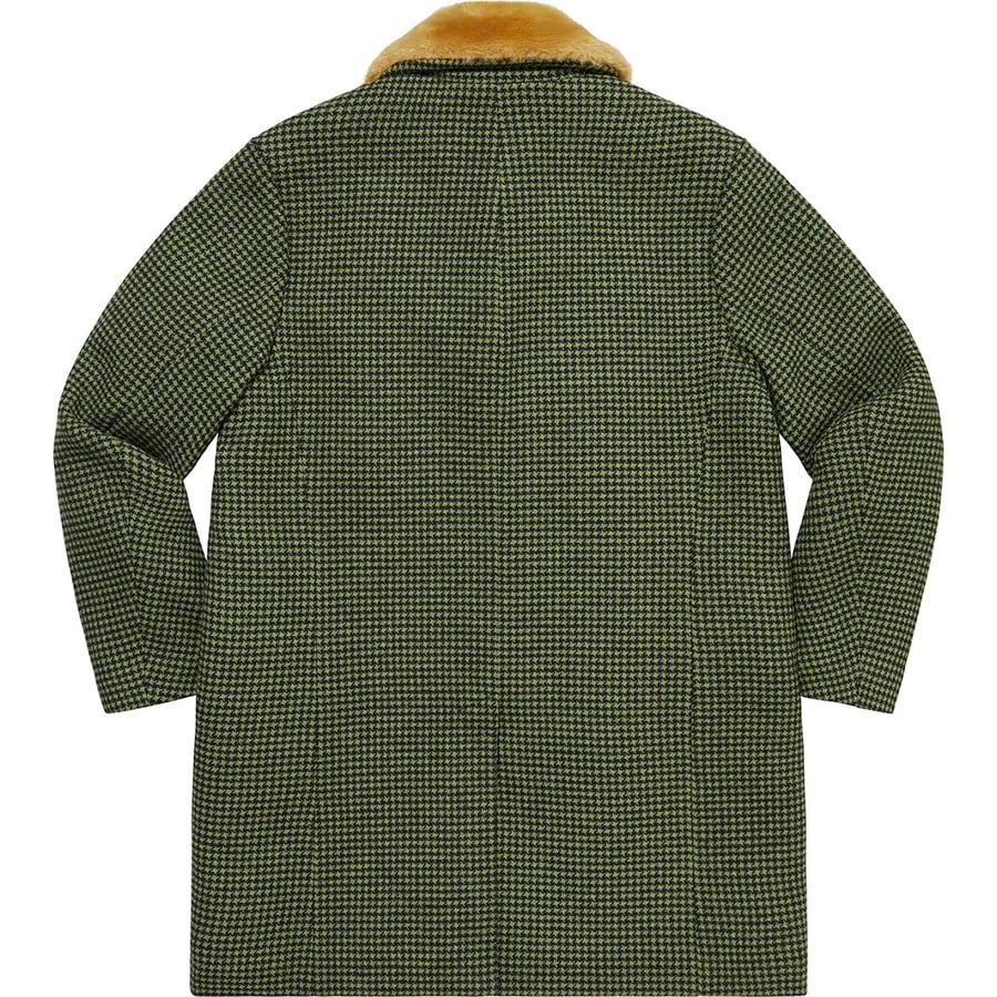 Details on Fur Collar Car Coat Green Houndstooth from fall winter
                                                    2022 (Price is $498)