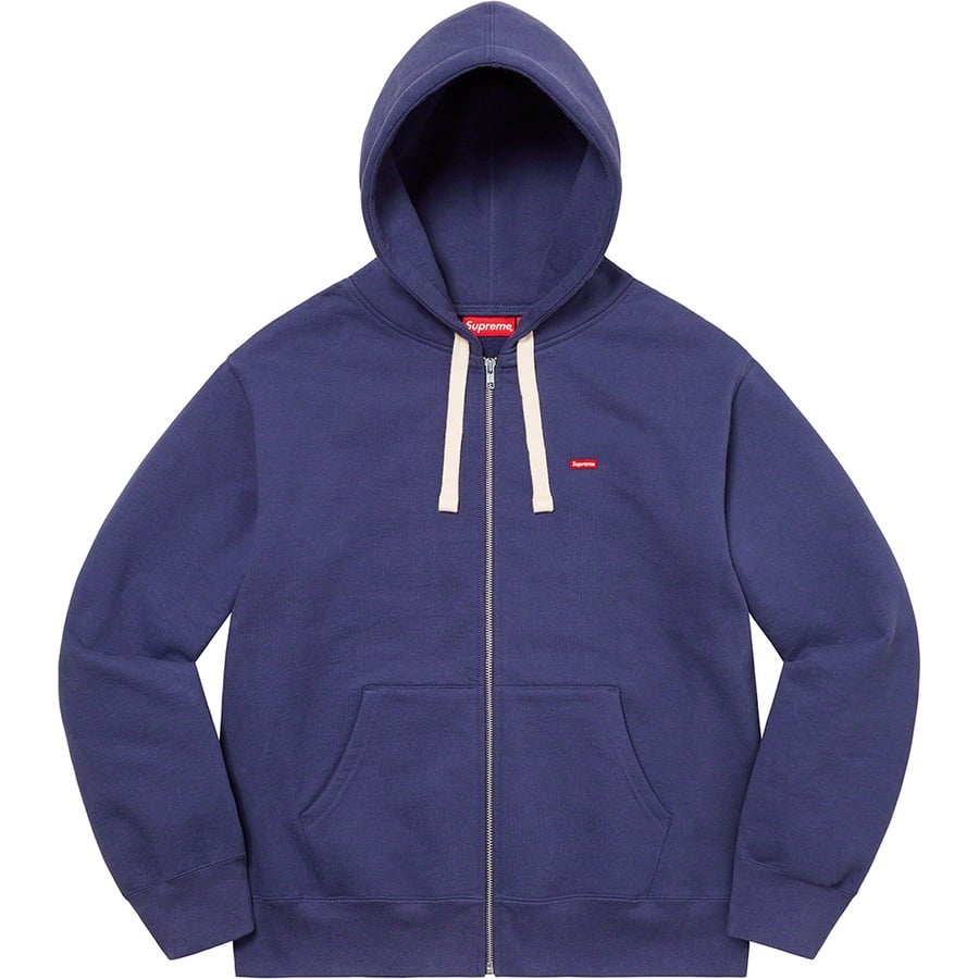Details on Small Box Drawcord Zip Up Hooded Sweatshirt Washed Navy from fall winter
                                                    2022 (Price is $158)