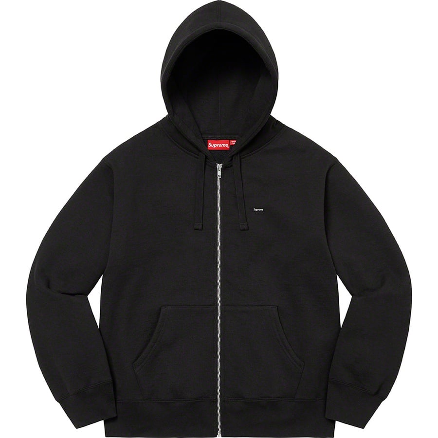 Details on Small Box Drawcord Zip Up Hooded Sweatshirt Black from fall winter
                                                    2022 (Price is $158)