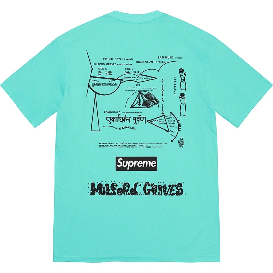 Details on Milford Graves Tee Teal from fall winter
                                                    2022 (Price is $44)