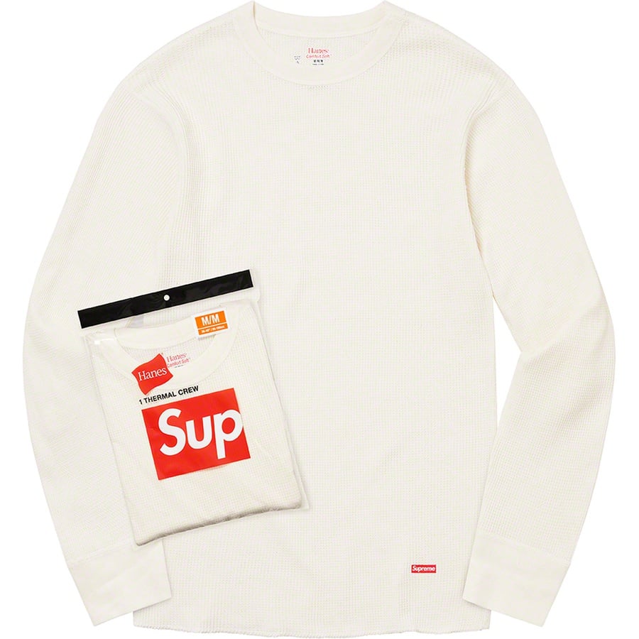 Details on Supreme Hanes Thermal Crew (1 Pack) Natural from fall winter
                                                    2022 (Price is $30)