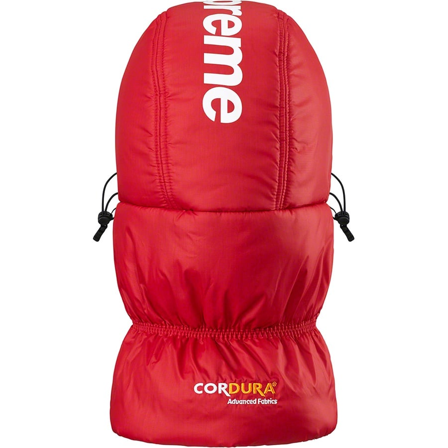 Details on Cordura Puffer Balaclava Red from fall winter
                                                    2022 (Price is $88)