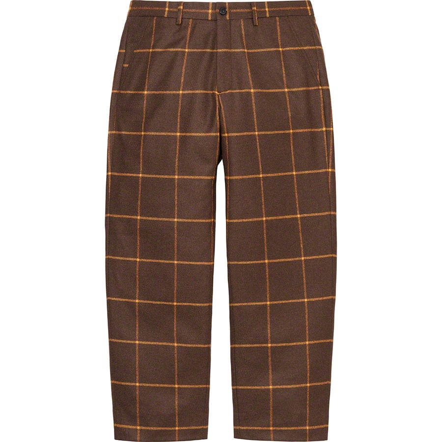 Details on Windowpane Wool Trouser Brown from fall winter
                                                    2022 (Price is $178)