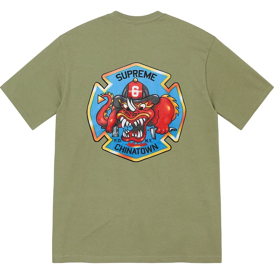 Details on FDNY Engine 9 Tee Light Olive from fall winter
                                                    2022 (Price is $48)