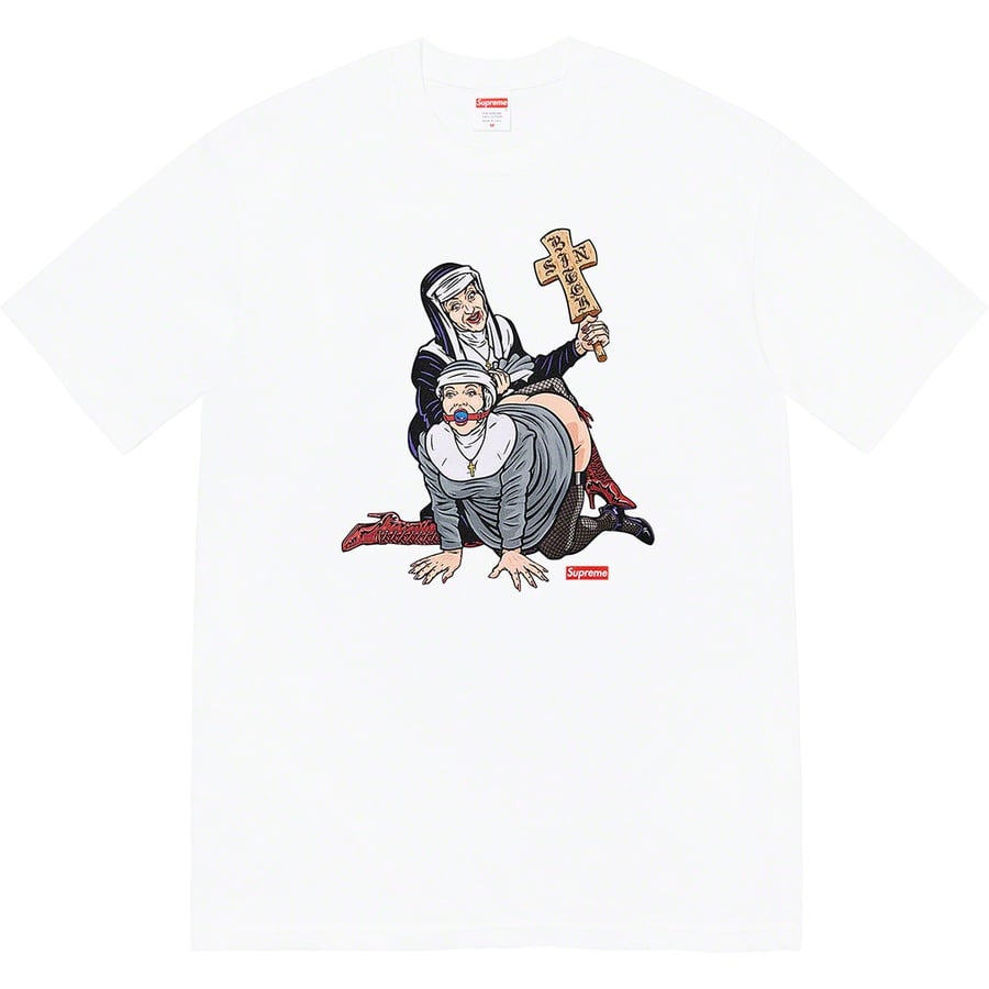 Details on Nuns Tee White from fall winter
                                                    2022 (Price is $40)