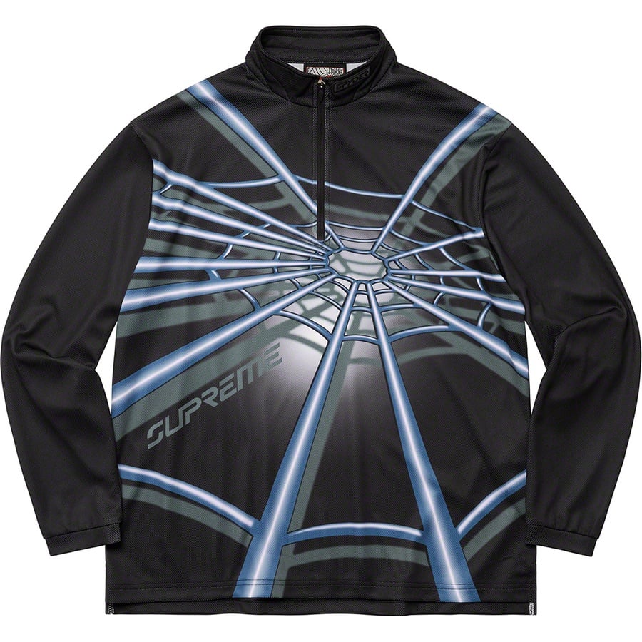 Details on Supreme Spyder Web Half Zip Pullover Black from fall winter
                                                    2022 (Price is $128)