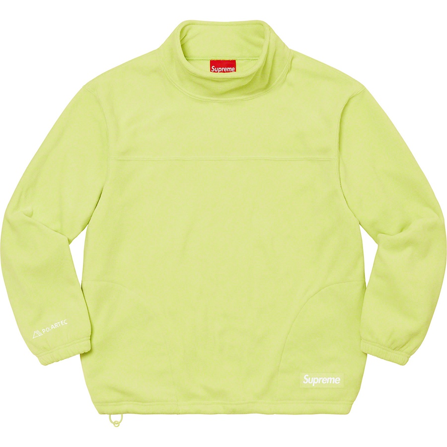 Details on Polartec Mock Neck Pullover Lime from fall winter 2022 (Price is $138)