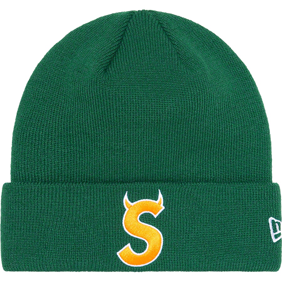 Details on New Era S Logo Beanie Dark Green from fall winter
                                                    2022 (Price is $40)