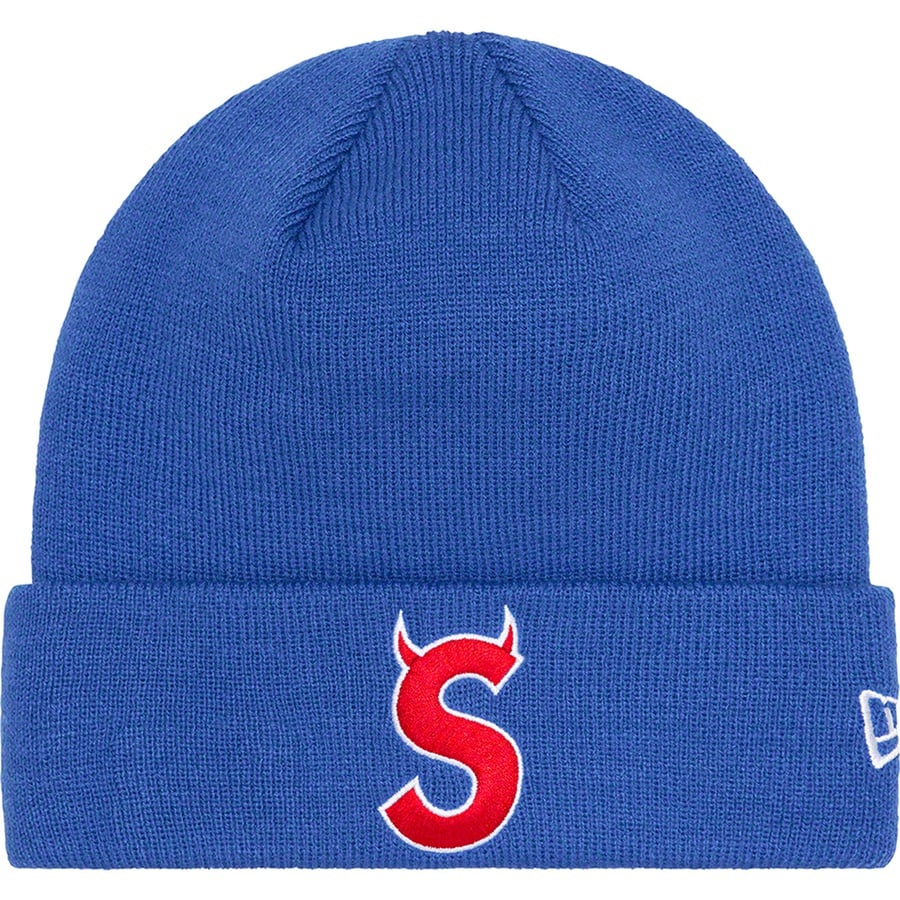 Details on New Era S Logo Beanie Royal from fall winter
                                                    2022 (Price is $40)