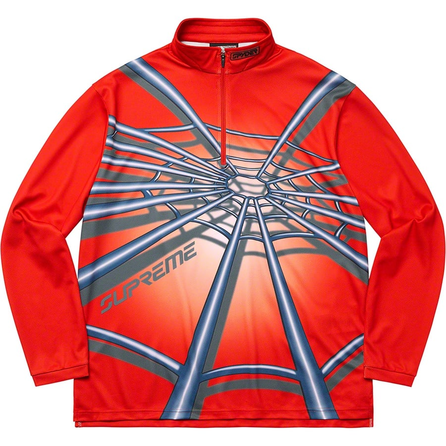 Details on Supreme Spyder Web Half Zip Pullover Red from fall winter
                                                    2022 (Price is $128)