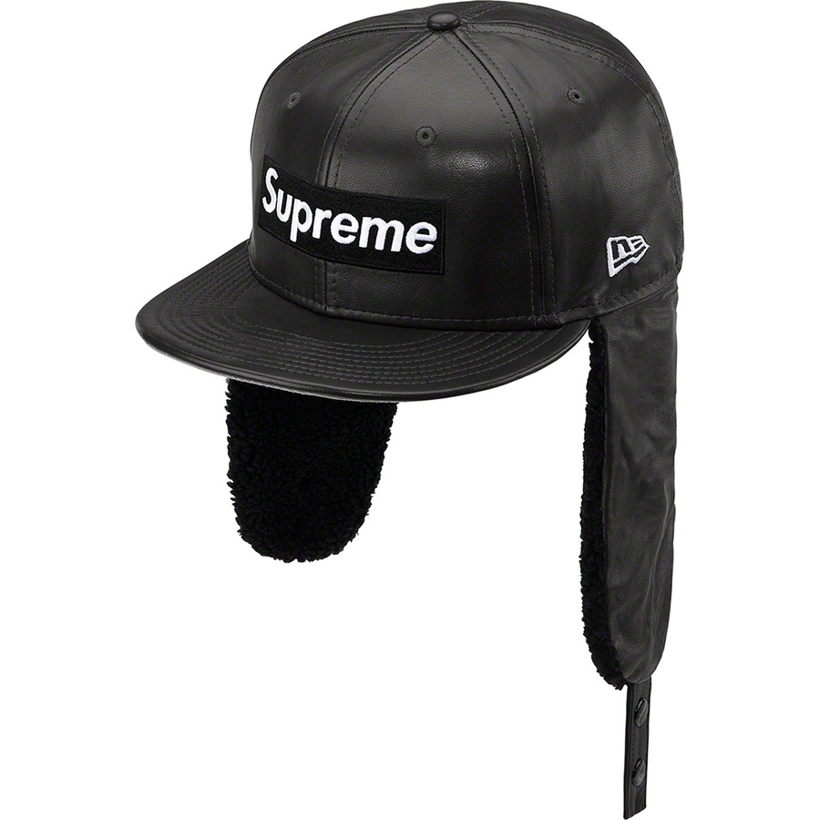 Details on Leather Earflap New Era Black from fall winter
                                                    2022 (Price is $88)