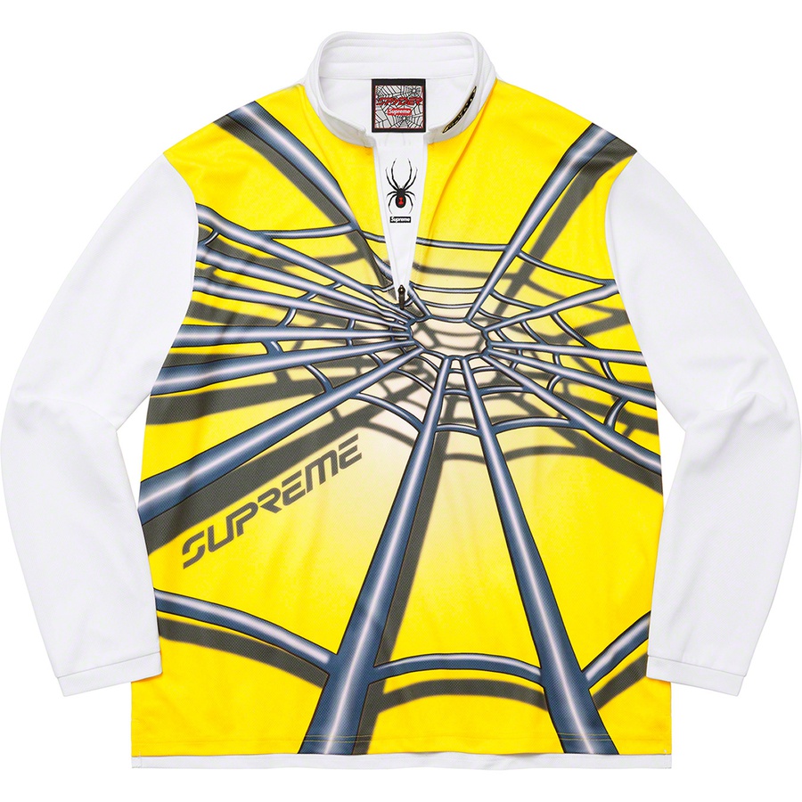 Details on Supreme Spyder Web Half Zip Pullover Yellow from fall winter 2022 (Price is $128)