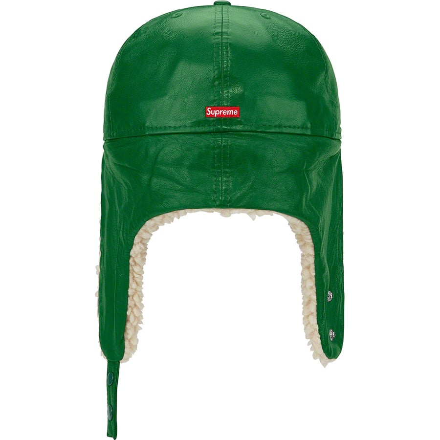 Details on Leather Earflap New Era Green from fall winter
                                                    2022 (Price is $88)