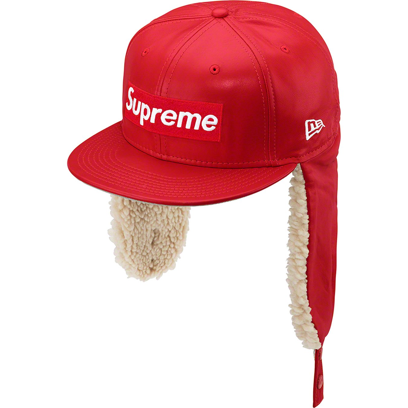 supreme new era earflap Sサイズ 7 1/4 赤