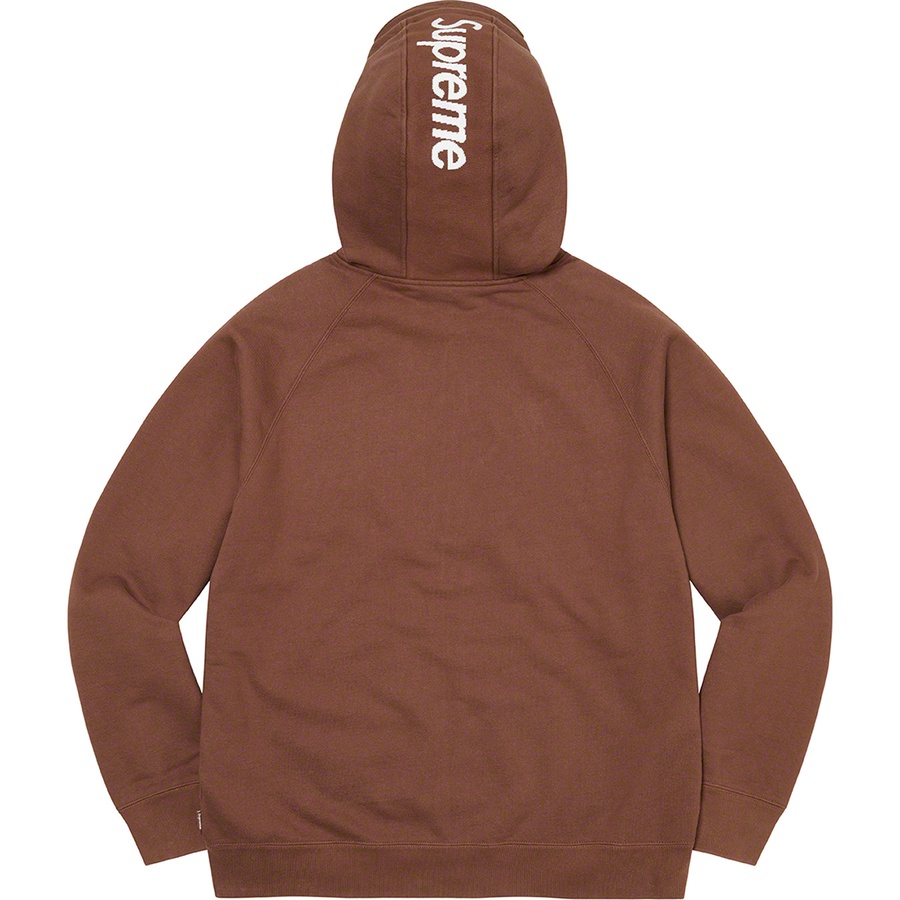 Details on Brim Zip Up Hooded Sweatshirt Dark Brown from fall winter
                                                    2022 (Price is $178)