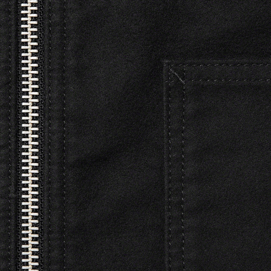 Details on Moleskin Work Jacket Black from fall winter 2022 (Price is $198)