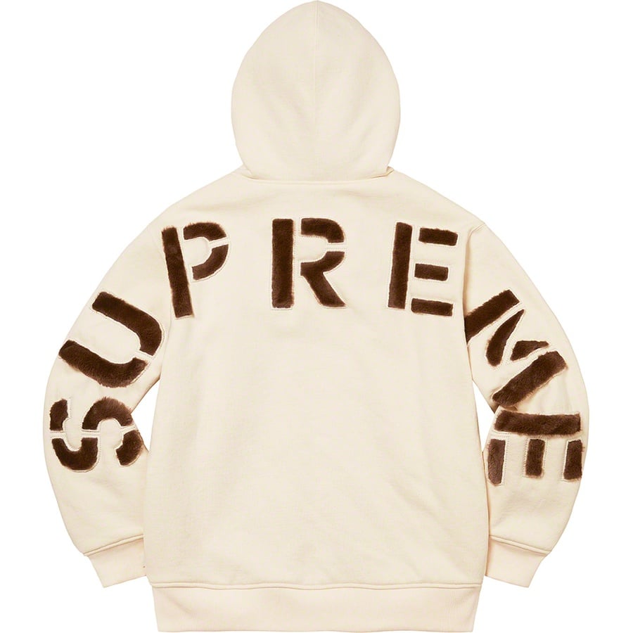 Details on Faux Fur Lined Zip Up Hooded Sweatshirt Natural from fall winter
                                                    2022 (Price is $198)