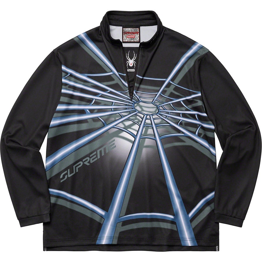 Details on Supreme Spyder Web Half Zip Pullover Black from fall winter
                                                    2022 (Price is $128)