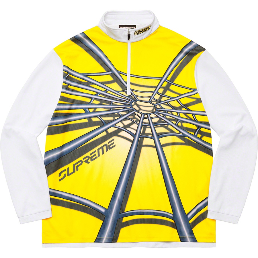 Details on Supreme Spyder Web Half Zip Pullover Yellow from fall winter 2022 (Price is $128)